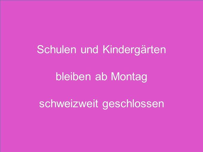 Schulen und Kindergärten in der Schweiz geschlossen 